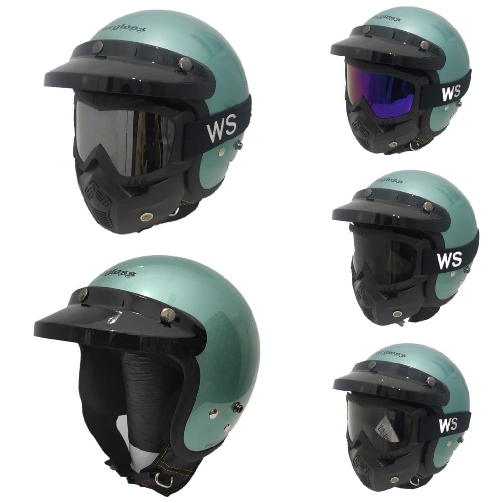 Helm Cargloss Jz Green Dengan Google Mask