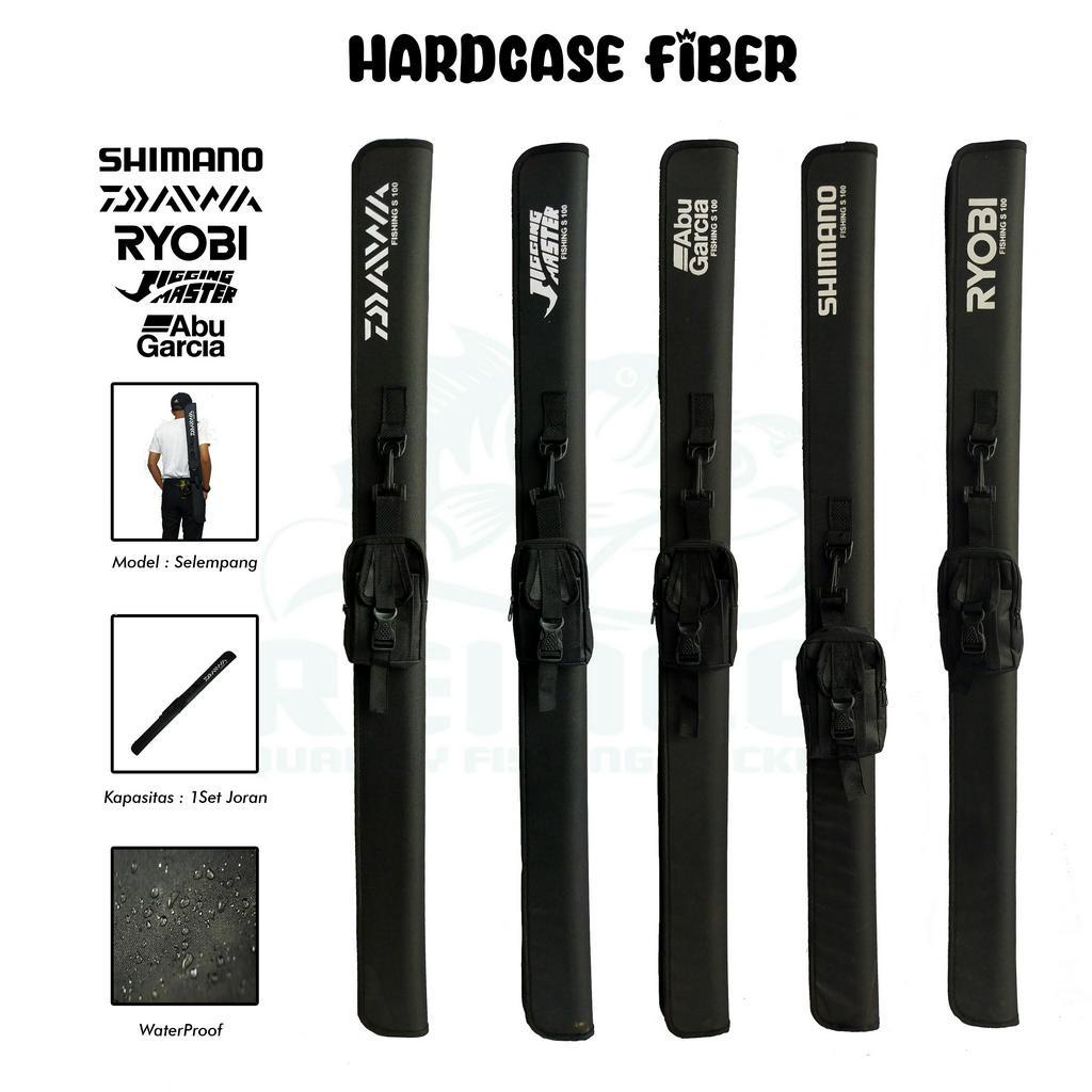 Pancing Shimano HardcaseFiber Tas Pancing Hardcase Fiber Selempang Perlindungan Joran 60cm 80cm 100c