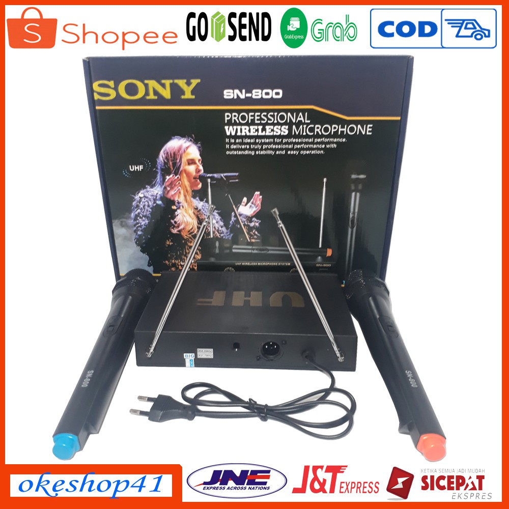 SONY Microphone Wireless SN-800 Mic Karaoke Suara Mantap Batrai AA