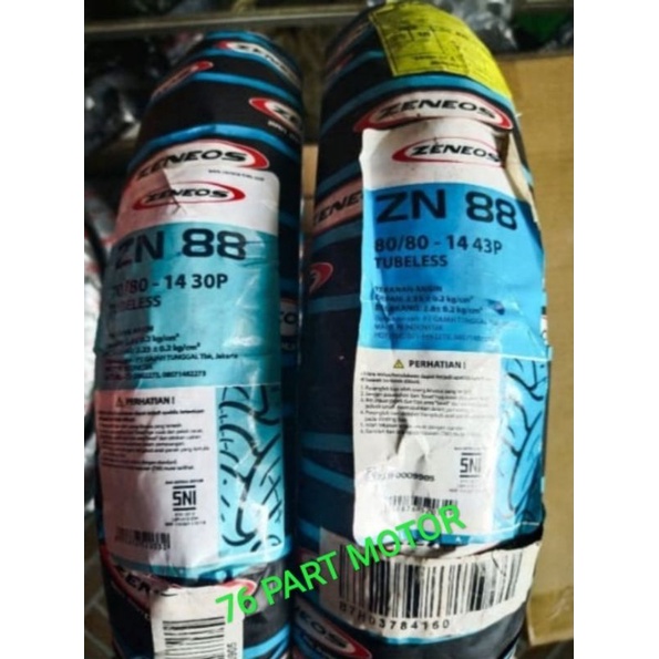 PAKET BAN TUBLES MATIC ZENEOS 70/80 14 &amp; 80/80 14 free pentil