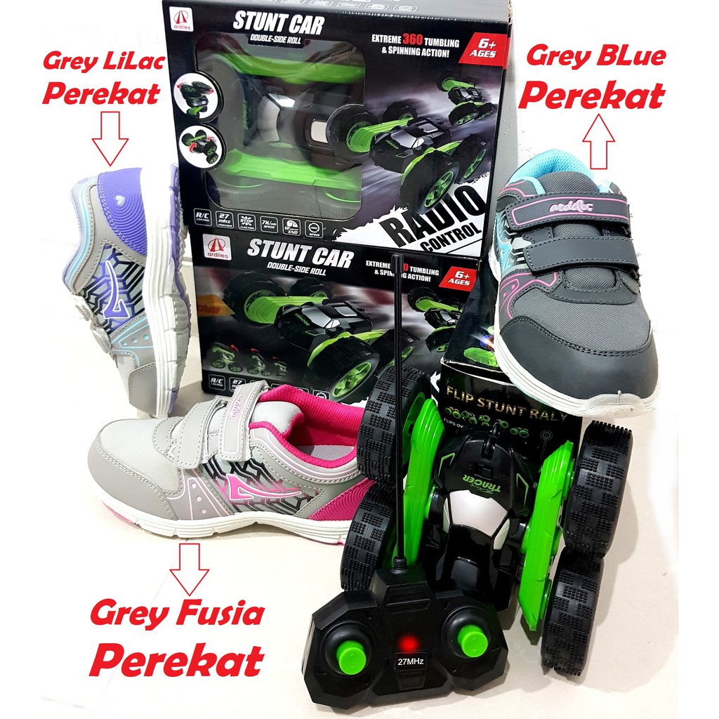 Ardiles Kids Sepatu Sekolah Anak 4Warna BERHADIAH FLIP STUNT RALY RC RemoteControL