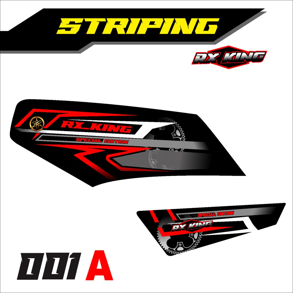 Striping Rx King Stiker Rx King Variasi Custom Design Garis Putih Silver Kombinasi-001