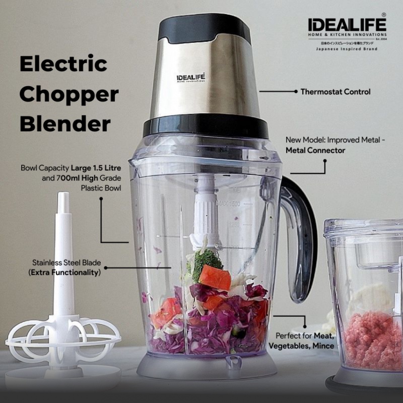 IDEALIFE Electric Chopper Blender IL-219S  / Penggiling Penghancur Bahan Makanan - Es Batu