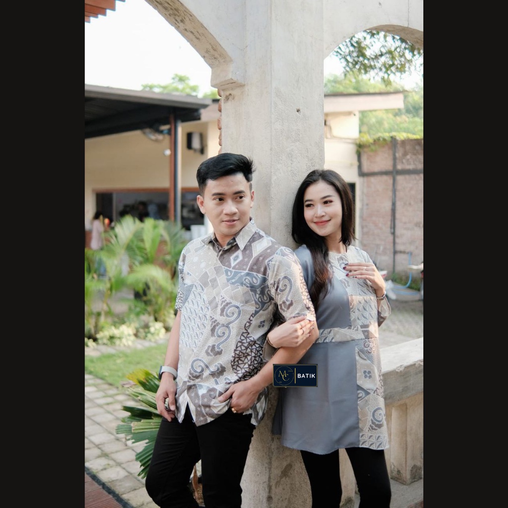 Mc Batik Couple - Sania Ruffle Batik Couple Ori Ndoro Jowi Ready Seragam Kantor