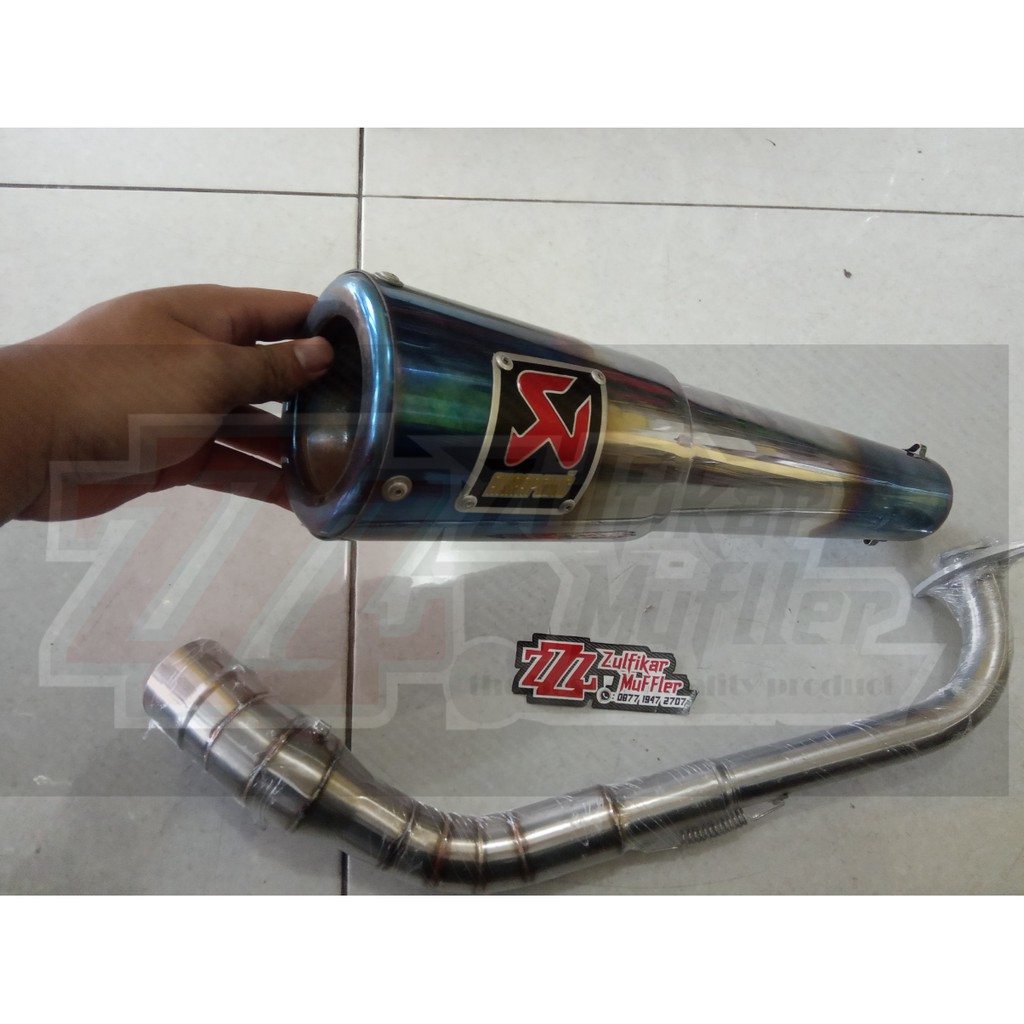 knalpot racing akrapovic blue glass untuk nmax aerox lexi mio pcx adv vario beat scoopy