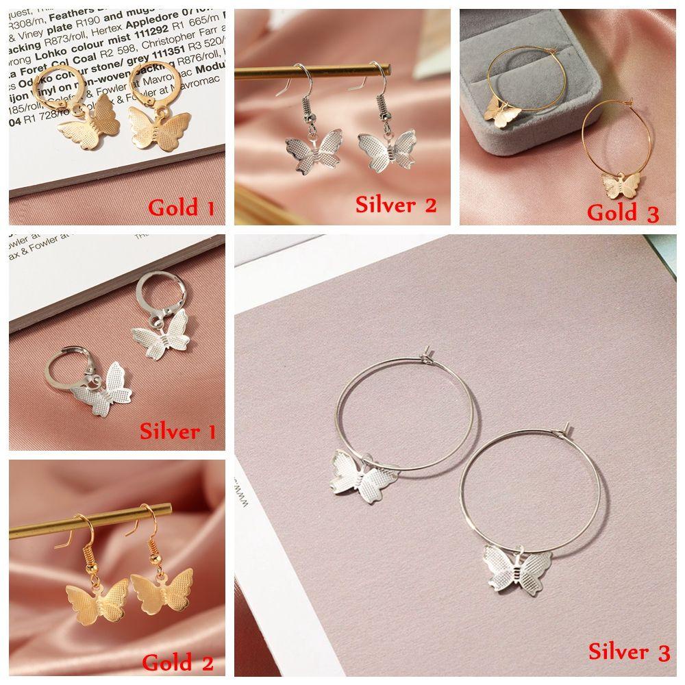 Preva Anting Kupu-Kupu Anting Pesona Hadiah Emas Perak Perhiasan Fashion Motif Hewan