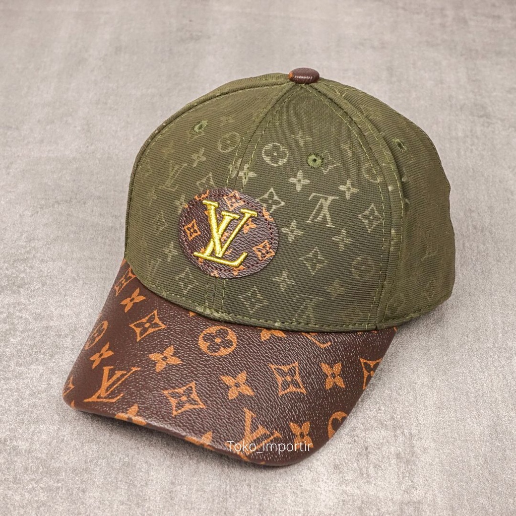 Topi LV Monogram Baseball Pria Import Mirror Original