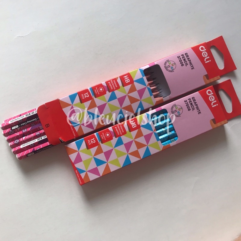 

Pensil Kayu HB Hexagonal Non toxic Formula Pink Biru Deli 37006