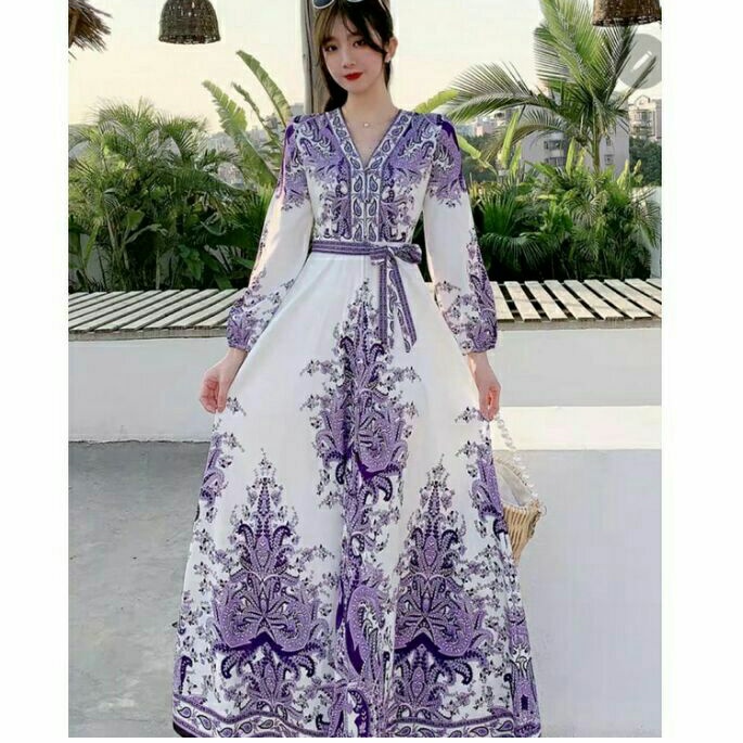 8191 Baju maxi dress gaun pesta wanita import baju maxi dress muslim gaun pesta cewek import korea