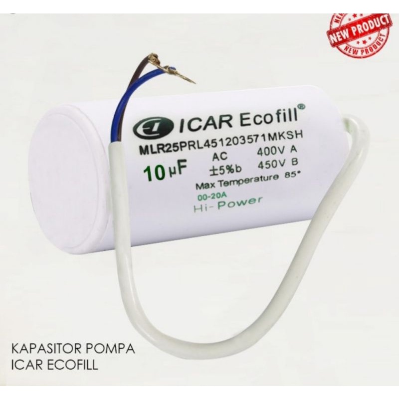 kapasitor pompa air icar 8uf 10uf 12,5uf