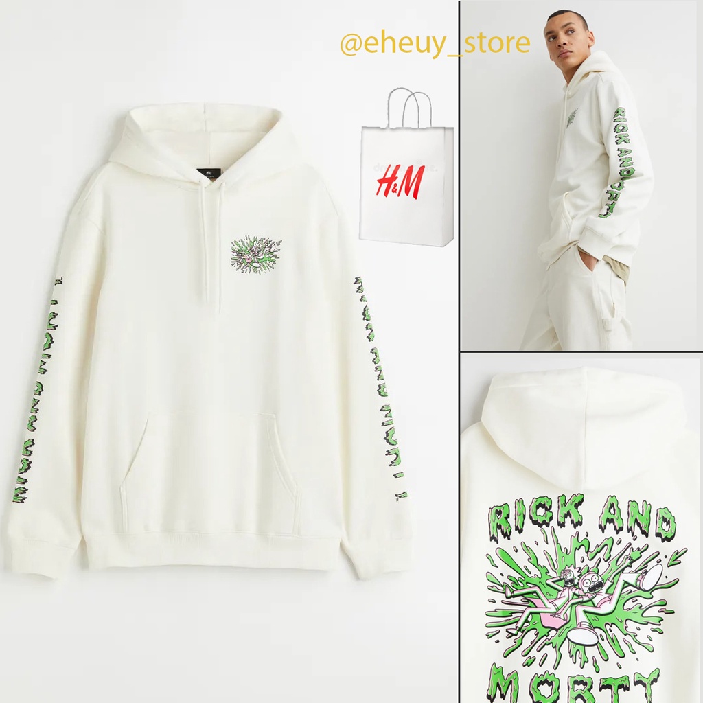 Hoodie H&amp;M Rick Morty White Hoodie Rick Morty Putih HnM sweater putih