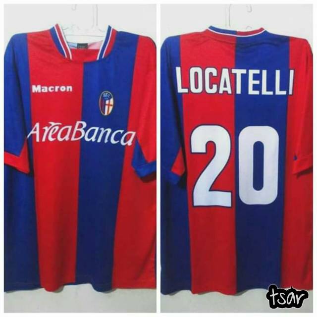 Jersey Bologna Home 2002-2003 No.20 LOCATELLI Short Sleeve AUDI Lokal Classic Vintage Medioker Rare 