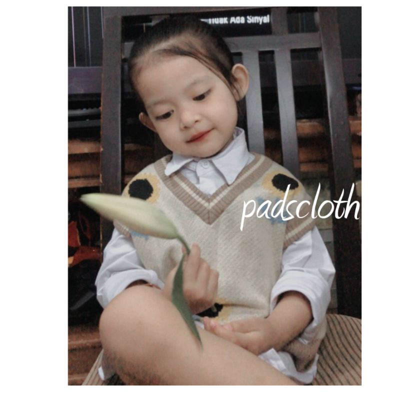 Vest Rajut Anak Bunga Matahari Little Girl / vest anak motif bunga matahari perempuan style korean