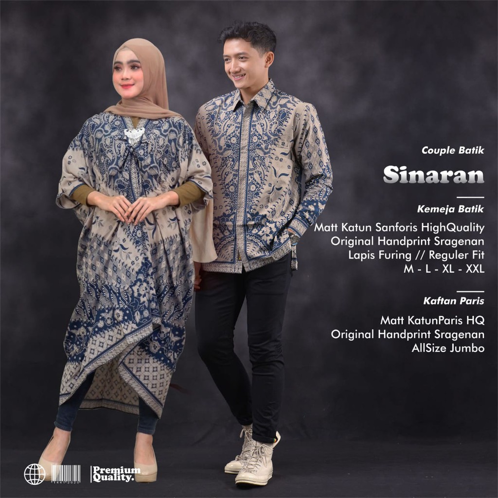 Batik Couple Kemeja Batik Pria Kaftan Batik SINARAN By Fuchia