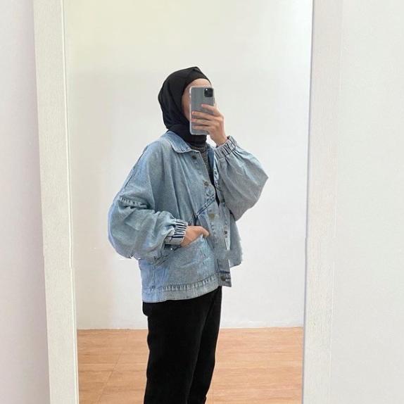 [PRODUK TJMPJ] ORIGINAL 100% JEANS VINTAGE BAGGY OVERSIZED DENIM JACKET JEANS WANITA / GVSR JAKET JE