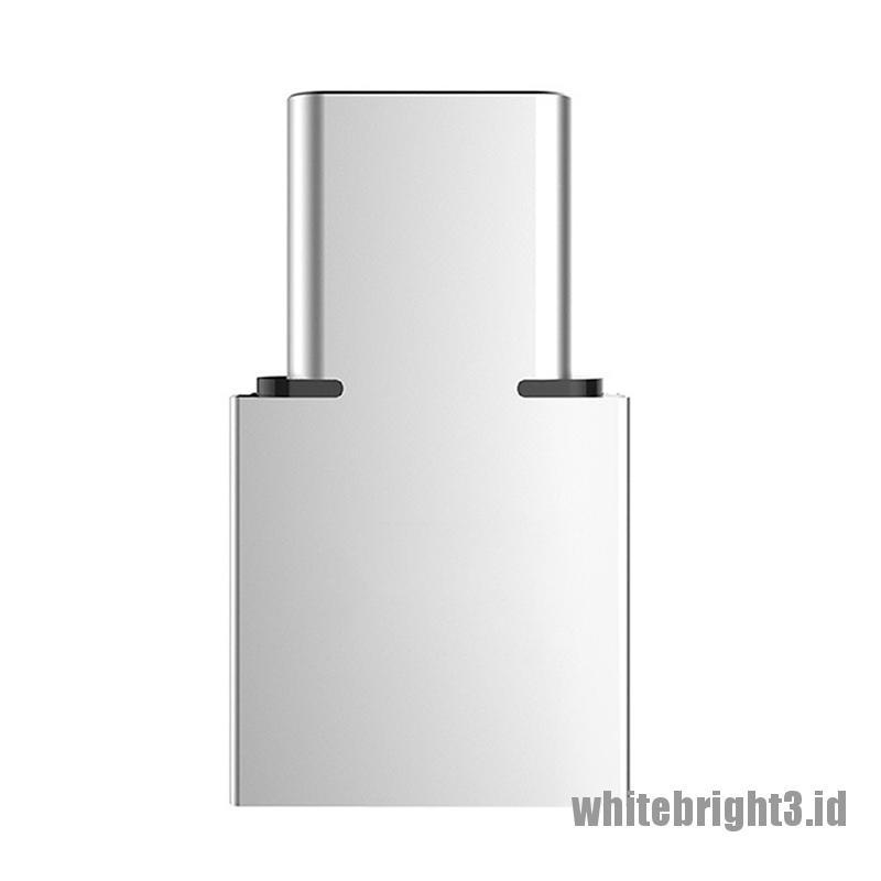 &lt; White3 &gt; Adapter Konverter OTG USB-C 3.1 Tipe-C Male Ke USB Female