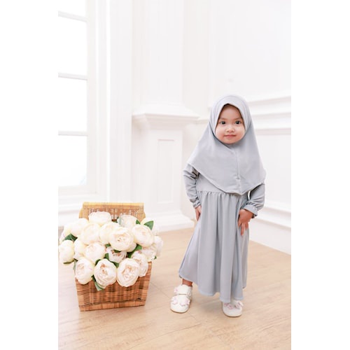 Set Gamis Hijab Jasmine Anak 2 Tahun Gamis Balita Perempuan Bahan Premium