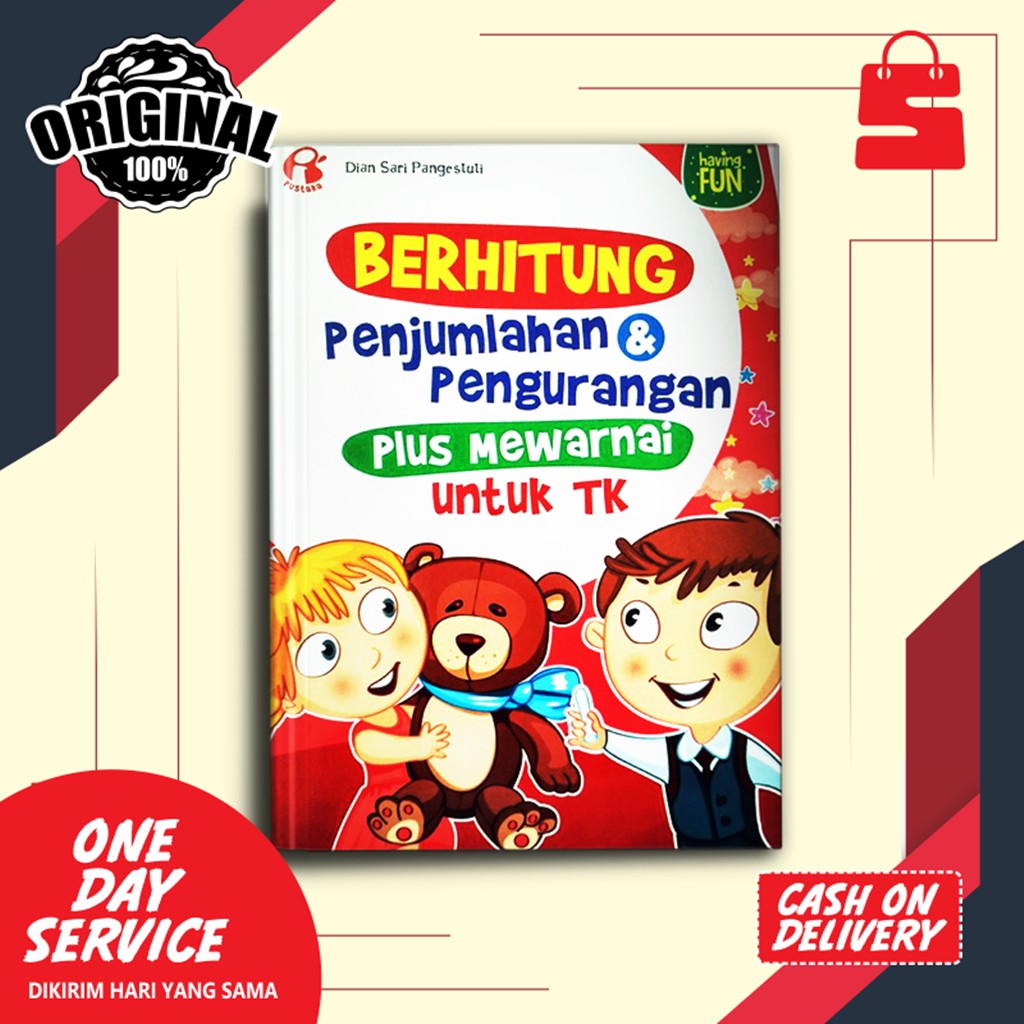 Buku Anak Tk Paud Berhitung Penjumlahan Pengurangan Plus Mewarnai Untuk Tk Shopee Indonesia