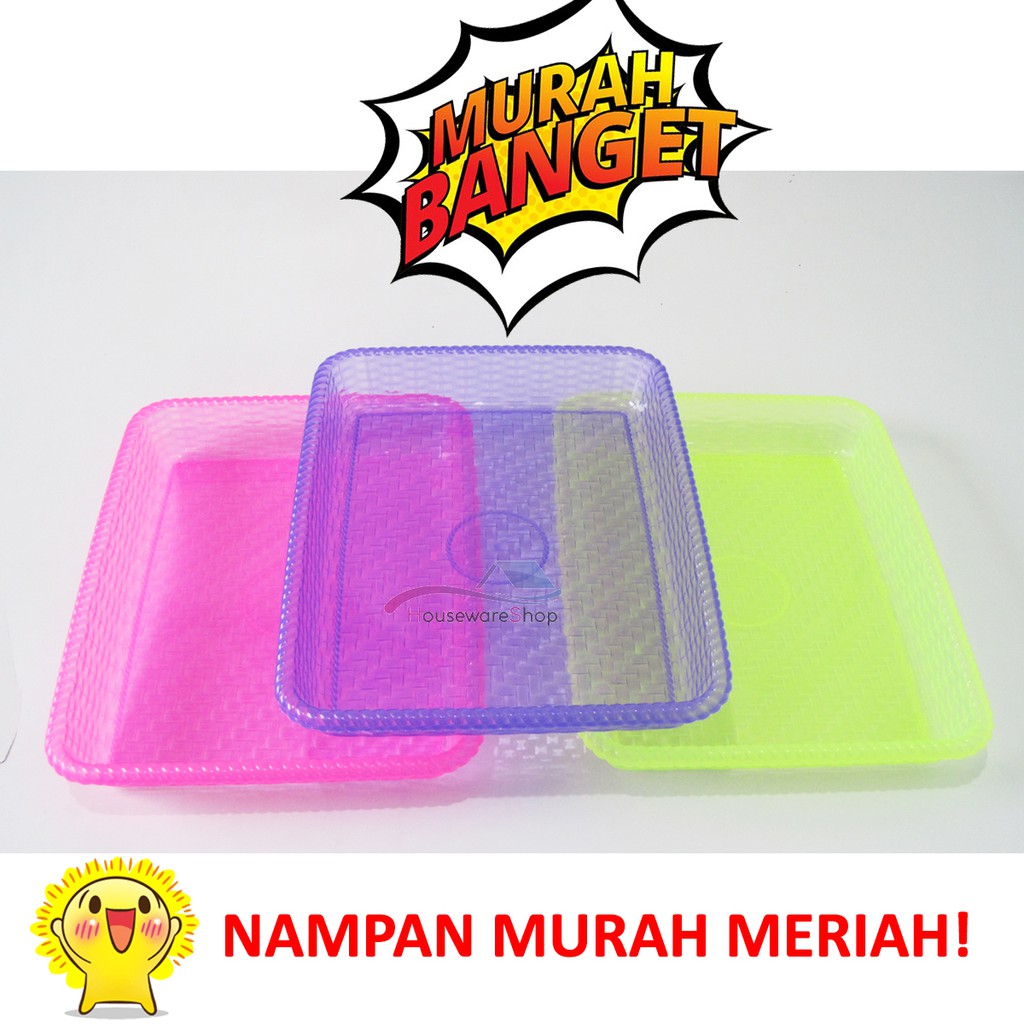 Tempat Saji / Baki Plastik / Nampan Anyam Besar