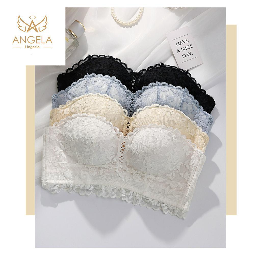 ANGELA PREMIUM JAPAN Bra BH Push Up Set No Kawat Celana Dalam Wanita Bikini Sport Beha Lingerie Korea Fashion Bralette Remaja Perempuan Sexy Pakaian Dalam COD Renang Motif Cewek Pita Bunga Murah Yola Tali Jumbo