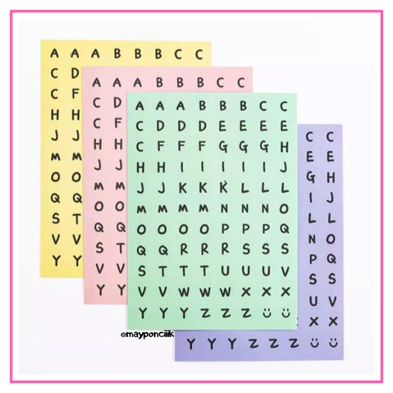 

STICKER HURUF POLOS WARNA WARNI