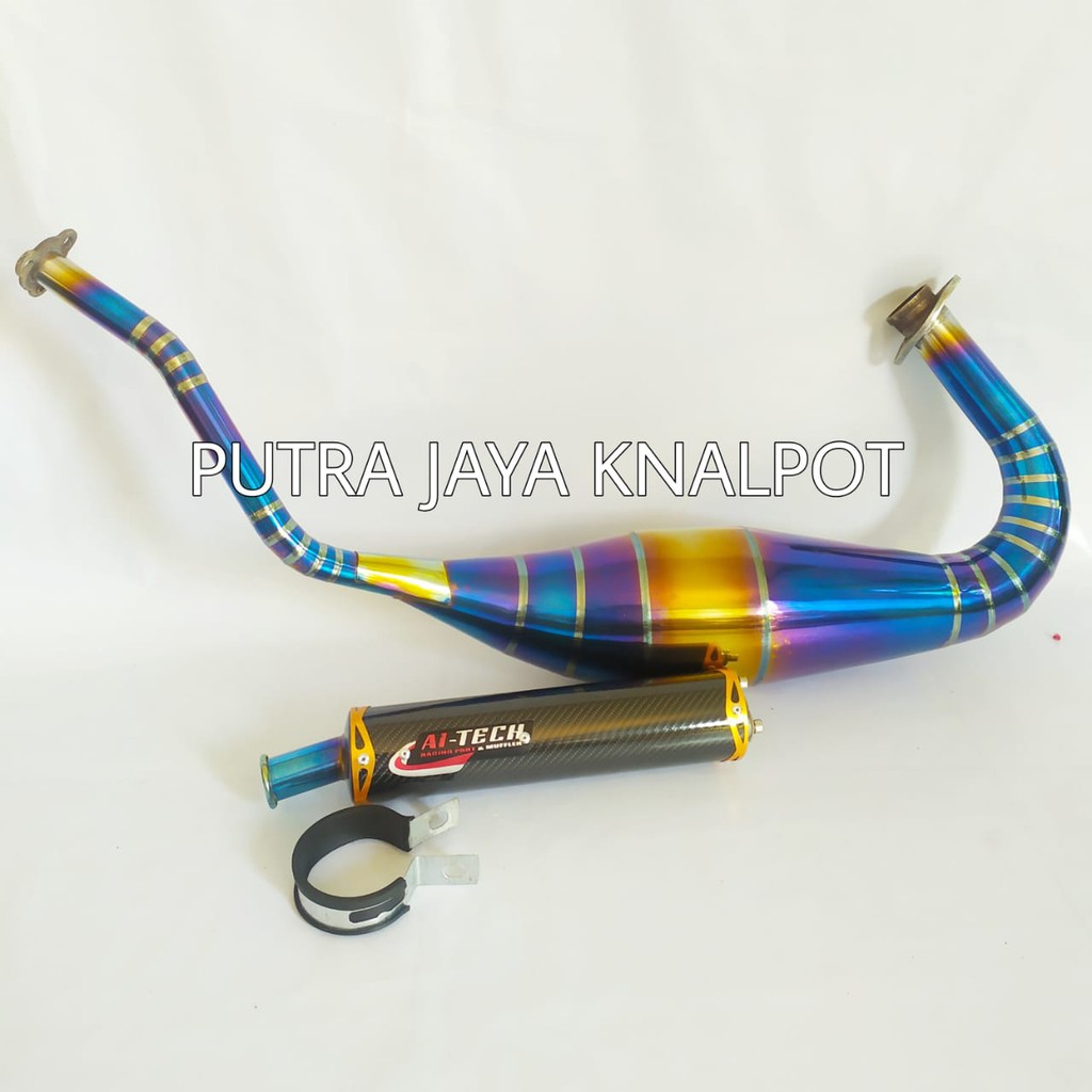 Knalpot Kawasaki KR150 ninja 150 R /RR NSR ai-tech full stainless Warna Biru Cobra type