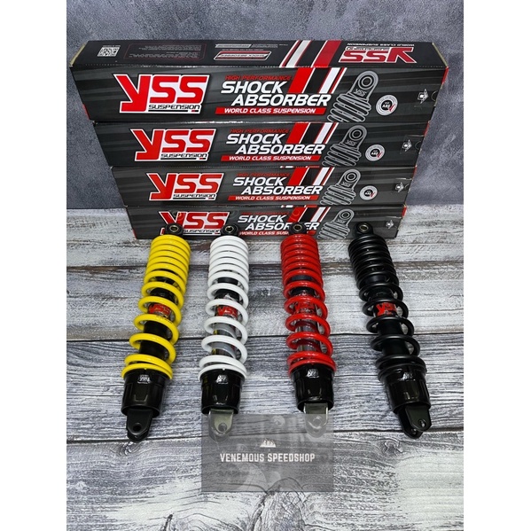 Shockbreaker Shock YSS Motor Matic 330 mm untuk Vario 125 dan Vario 150 Warna Kuning, Hitam, Putih M