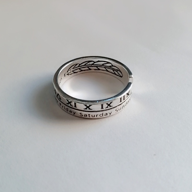 Roman Alphabet Open Ring Accessories Trendy Retro Fashion Personality