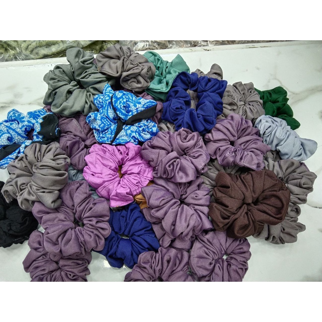 Scrunchie Ikat Rambut Cepol Hijab - Kuncir Rambut Kain Scrunchie Jumbo - Ikat Rambut Ponytail Elastis