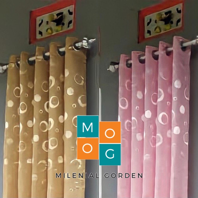 Gorden Minimalis Motif Polkadot Nikita Narita Free Tali Pengikat dan Hook Lumba