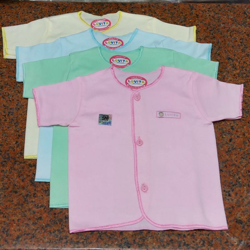 Baju Lengan Pendek Warna Polos Merk Luvita isi 4 pcs