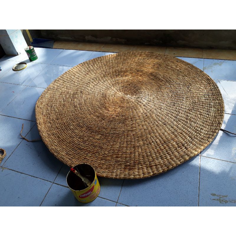 rug anyaman eceng gondok /karpet bulat diameter 100cm