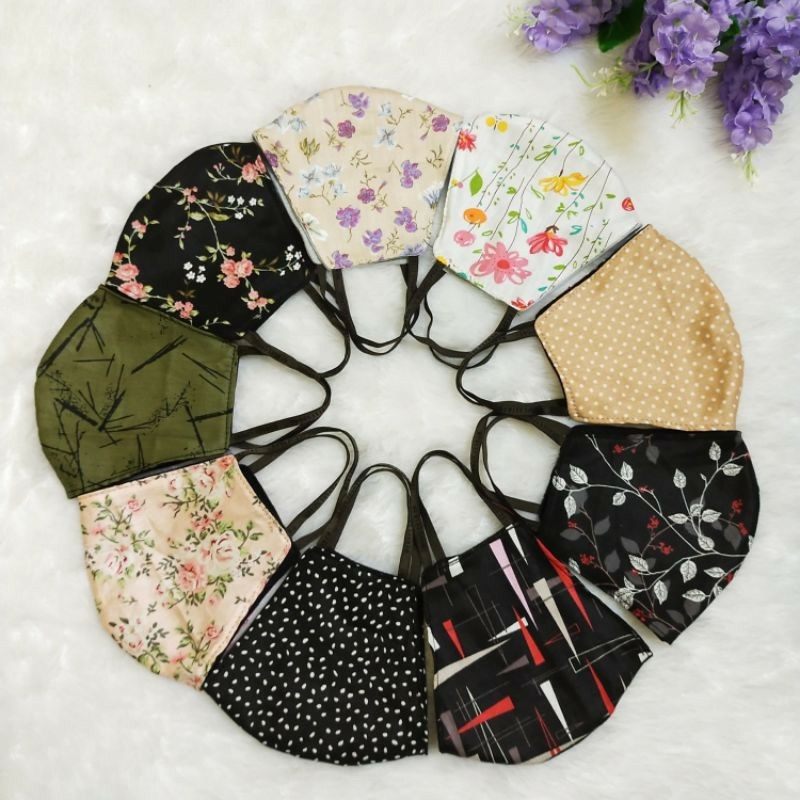 MASKER KAIN MOTIF DEWASA EARLOOP HEADLOOP