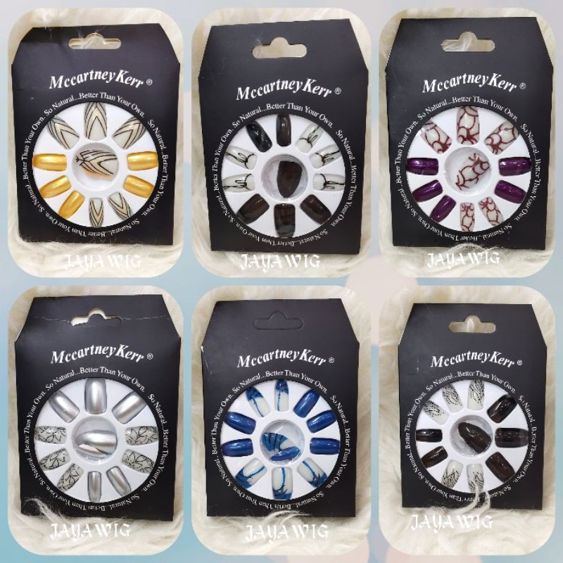 Kuku Palsu Murah Ready Pilihan Motifl Dan Warna Kuku Palsu Wanita 1Pak Isi 12pcs