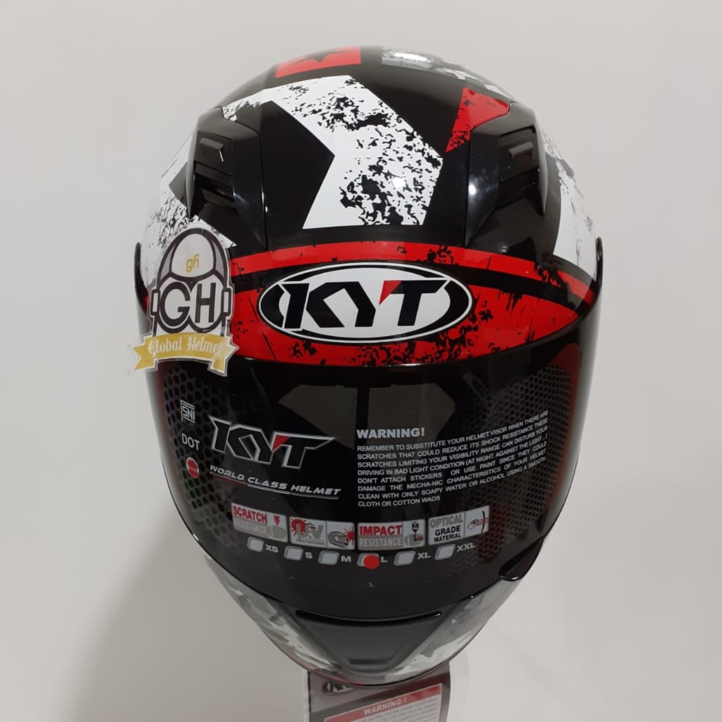 HELM KYT R10 #3 BLACK WHITE RED R-10 #3 KYT R-10 SMOKE VISOR