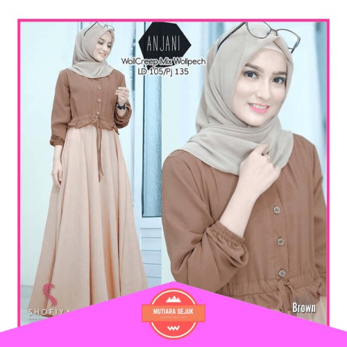 BISA COD  Baju Gamis Syari Wanita Terbaru Anjani Dress Termurah