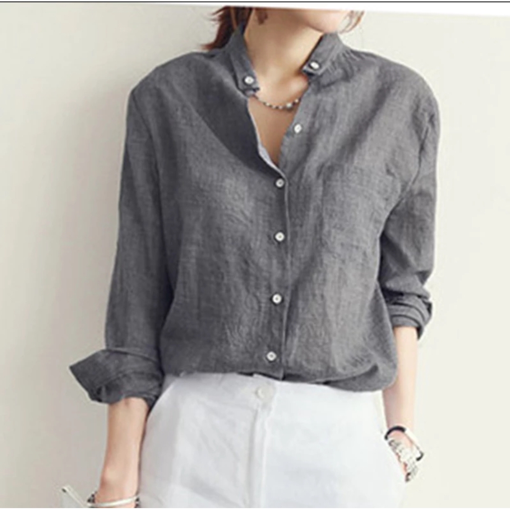 [Km vintessa RO]Blouse wanita supernova grey