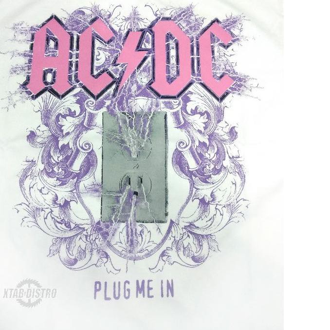 ❀ kaos ACDC PUTIH - PLUG ME IN / kaos acdc / kaos band / acdc / vintage ♝