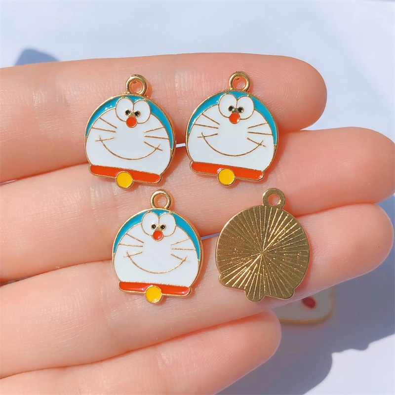 4pcs Liontin Kalung Bentuk Hewan Kelinci / Kucing Bahan Alloy Charms