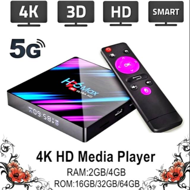 4K Andoid TV Box 5G WIFI/3D Smart Tv Streaming Box Android 9.0 4GB RAM/64GB ROM