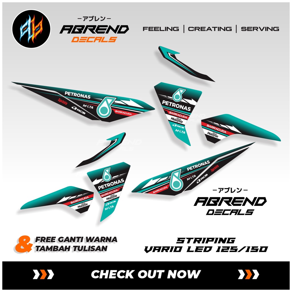 Striping Vario LED Petronas / Vario 125 150 / Stock Decals Honda Vario Esp