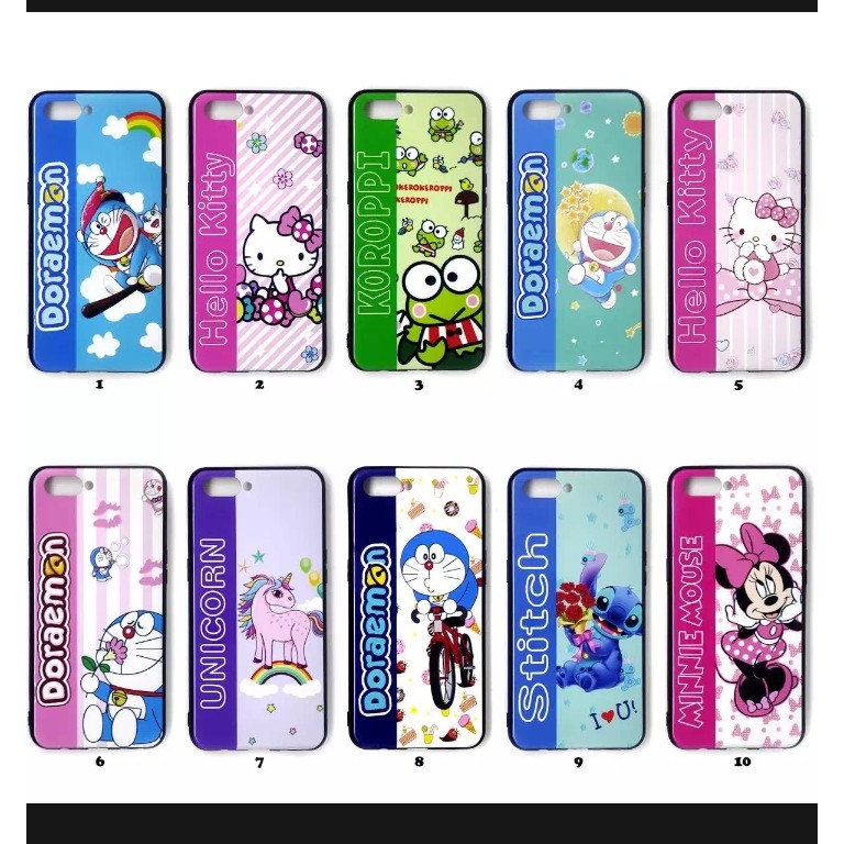 VIVO Y20 Case Dengan Motif karakter Doraemon,Hello Kitty,Keropi,Mickey Mouse,Stich