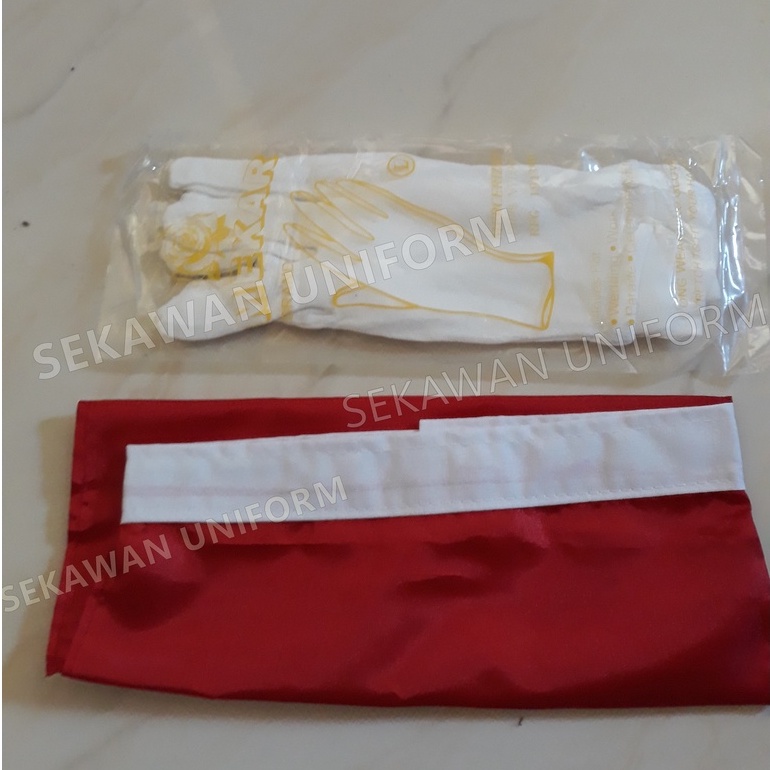 Paket Sarung Tangan Paskibra Plus Syal Paskibra