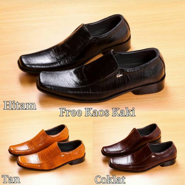 Sepatu Pantofel Pria Crocodile Slop Kulit Asli