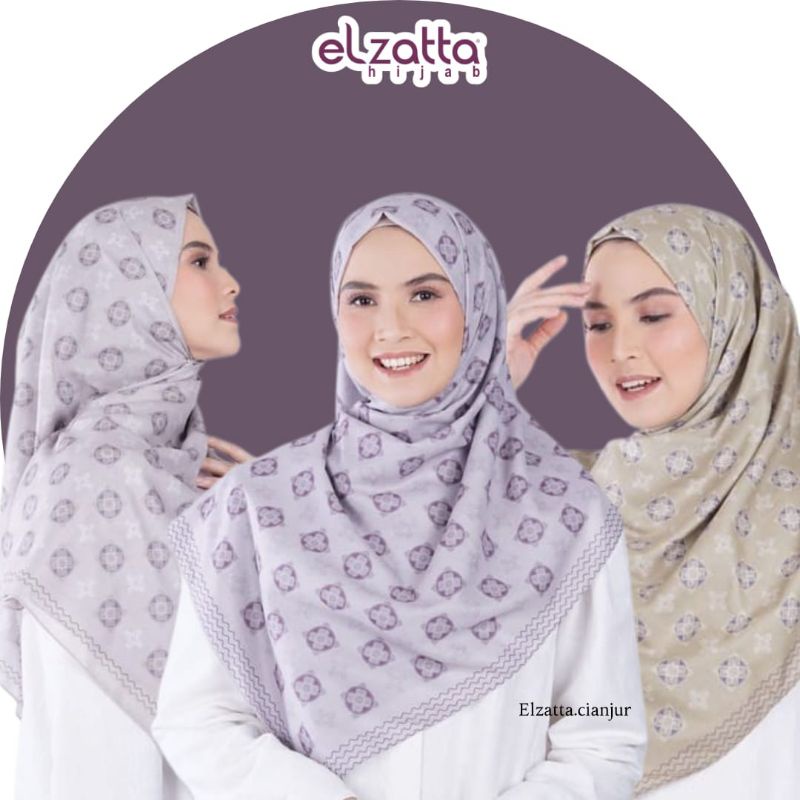 ELZATTA HIJAB SEGI EMPAT KAILA L MONOGRAM KERUDUNG ELZATTA JILBAB ELZATTA JILBAB ELZATTA SEGI EMPAT 