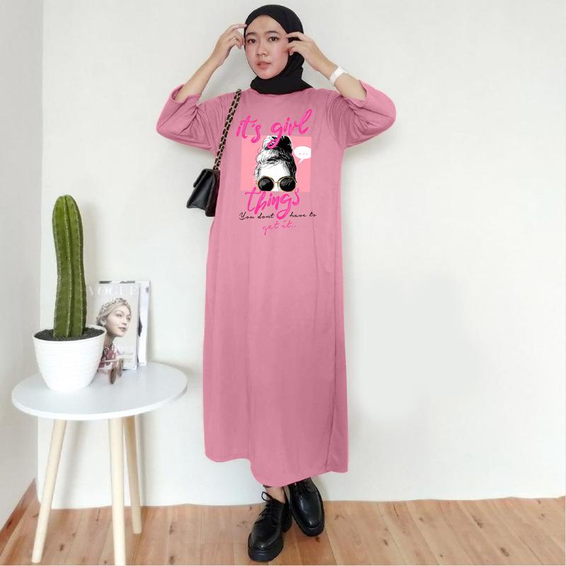 BAJU DRESS OVERSIZE  TUNIK PREMIUM DTF  ITS GIRLS /   DIGITAL PRINT