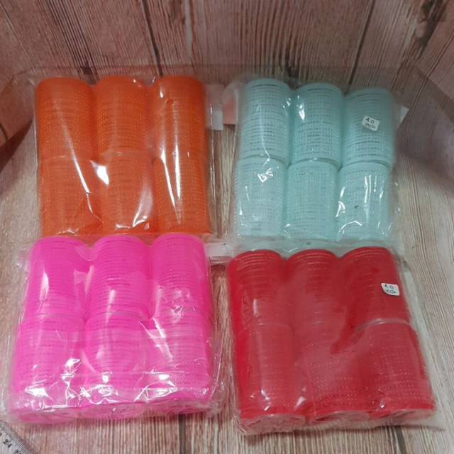 Roll rambut/Hair rollers 4 inch isi 6