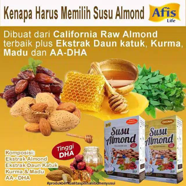 AFIS LIFE - SUSU ALMOND PELANCAR ASI 200 GRAM / ASI BOOSTER TINGGI DHA