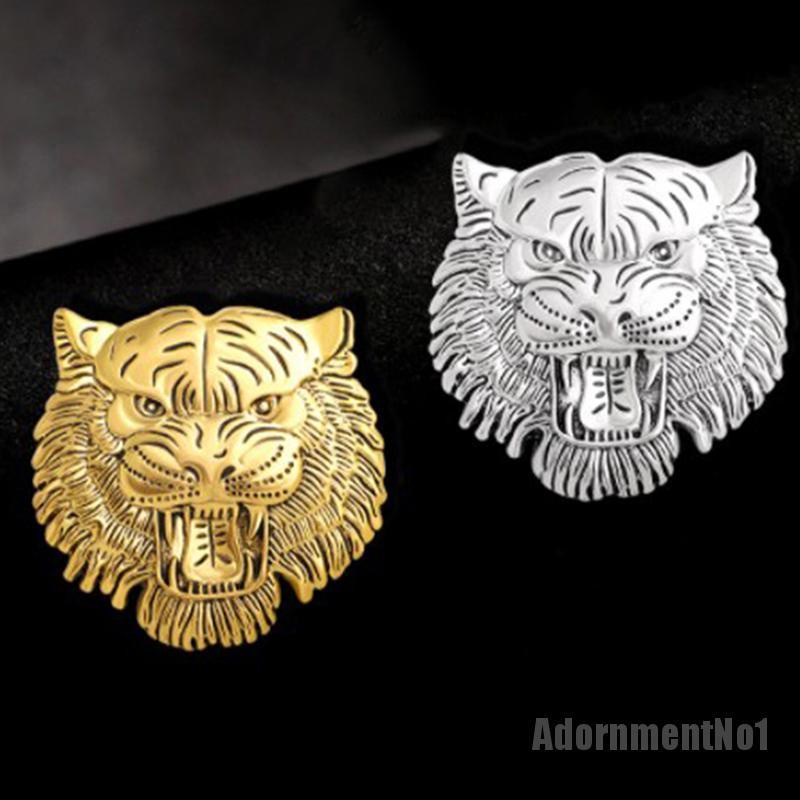 (Adornmentno1) Bros Pin Casual Bentuk Kepala Harimau Untuk Pria / Wanita