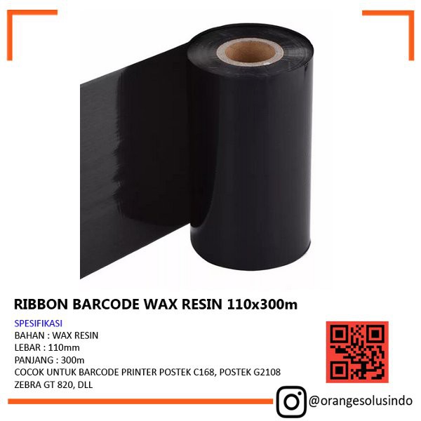 RIBBON WAX RESIN - RIBBON WAX RESIN - WAX RESIN 110x300 - RIBBON BARCODE WAX RESIN